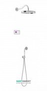 Электронная душевая система скрытого монтажа Tres Tres-Сlasic с термостатом хром/белый 09226201