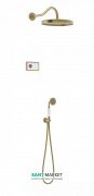 Електронна Душова система прихованого монтажу Tres Tres-Clasic з термостатом зістарена латунь матова/білий 09226201LM