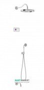 Электронная душевая система скрытого монтажа Tres Tres-Сlasic с термостатом и изливом для ванны хром/белый 09226301