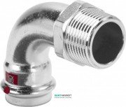 Угольник переходной 90° Viega Prestabo 22хR3/4 нелегированная сталь 558437