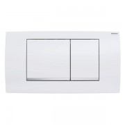 Панель змиву для унітазу Geberit Twinline30 подвійний змив білий/декоративні смужки глянцевий хром 115.899.KJ.1