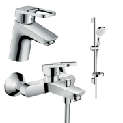 Набор смесителей для ванной Hansgrohe Logis Loop с душевым гарнитуром хром 01042019