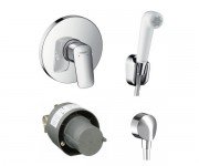 Гигиенический душ со смесителем Hansgrohe Logis хром/белый 3а101219