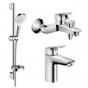 Набор смесителей для ванной Hansgrohe Logis Loop с душевым гарнитуром хром 01082019
