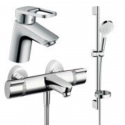 Набор смесителей для ванной Hansgrohe Logis Loop с душевым гарнитуром хром 01132019