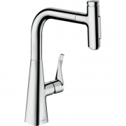 Змішувач для кухні Hansgrohe Metris Select M71 з висувною лійкою хром 73822000
