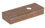 Тумба підвісна для накладної раковини Geberit VariForm 135 см з двома висувними ящиками темний горіх 501.180.00.1
