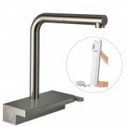 Змішувач для кухні Hansgrohe Aquno Select M81 з висувною лійкою сталь 73830800