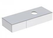 Тумба подвесная для накладной раковины Geberit VariForm 135 см с двумя выдвижными ящиками белый глянцевый/белый матовый 501.177.00.1