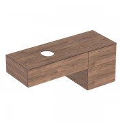 Тумба подвесная для накладной раковины Geberit VariForm 135 см с тремя выдвижными ящиками темный орех 501.192.00.1