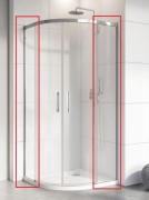 Комплект душових бічних стінок Radaway Idea PDD 90х100 нерухомі прозоре скло 387157-01-01