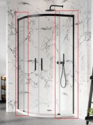 Комплект душових бічних стінок Radaway Idea Black PDD 80х80 нерухомі прозоре скло 387141-54-01