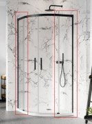 Комплект душових бічних стінок Radaway Idea Black PDD 80х100 нерухомі прозоре скло 387153-54-01