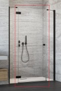 Душові двері Radaway Essenza New Black DWJS 110 лівобічні прозоре скло 385030-54-01L