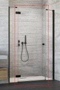 Душові двері Radaway Essenza New Black DWJS 130 лівостороння прозоре скло 385032-54-01L