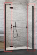 Комплект душових бічних стінок Radaway Essenza New Black DWJS нерухомі прозоре скло 384090-54-01