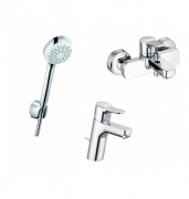 Набір змішувачів для ванни Kludi Pure&Easy з душовим гарнітуром хром 376900565