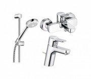 Набор смесителей для ванной Kludi Pure&Easy с душевым гарнитуром хром 376920565