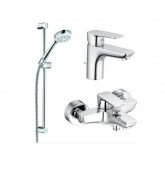Набір змішувачів для ванни Kludi Pure&Style з душовим гарнітуром хром 406850575