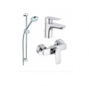 Набір змішувачів для ванни Kludi Pure&Style з душовим гарнітуром хром 408450575