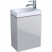 Тумба для раковины Geberit Acanto с одной дверью и сифоном ДСП песочно-серый матовый /песочно-серый глянец 500.608.JL.2