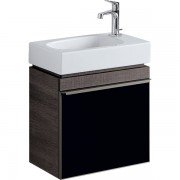 Тумба для раковины Geberit Citterio с одной дверью ДСП черное глянцевое стекло/серо-коричневый дуб 500.555.JJ.1