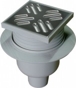 Сливной трап для душа Prevex со стальной решеткой 106x106 мм C107N-01