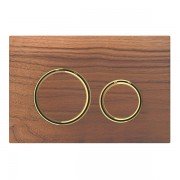 Панель смыва для унитаза Geberit Sigma21 двойной смыв декоративные кольца латунь/панель и клавиши черный орех 115.652.JX.1