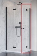 Душові двері Radaway Nes 8 Black KDD B 90 правосторонні чорний/прозоре скло 10074090-54-01R