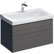 Тумба для раковини Geberit Xeno² з двома висувними ящиками ДСП сірий/меламін деревна структура 500.509.43.1