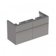 Тумба для подвійної раковини Geberit iCon з чотирма висувними ящиками ДСП платиновий/високоглянцеве покриття 840522000