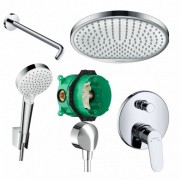 Душевая система скрытого монтажа Hansgrohe Focus/Ecosmart с верхним и ручным душем хром 72494000