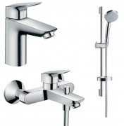 Набор смесителей для ванной Hansgrohe Logis с душевым гарнитуром хром 71400111