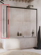 Бокова стінка для шторки для ванної Radaway Idea Black PN S 70 см ліва чорний/прозоре скло 10005070-54-01L