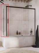 Бокова стінка для шторки для ванної Radaway Idea Black PN S 70 см ліва чорний/прозоре скло 10005070-54-01L