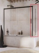 Бокова стінка для шторки для ванної Radaway Idea Black PN S 70 см права чорний/прозоре скло 10005070-54-01R