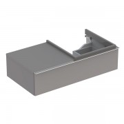 Тумба для раковины Geberit iCon с одним выдвижным ящиком и полкой слева ДСП платиновый/высокоглянцевое покрытие 840592000