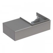 Тумба для раковины Geberit iCon с одним выдвижным ящиком и полкой слева ДСП платиновый/высокоглянцевое покрытие 840592000