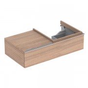Тумба для раковини Geberit iCon з одним висувним ящиком і полицею зліва ДСП натуральний дуб/меламін деревна структура 841592000