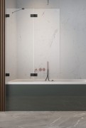 Шторка для ванной Radaway Essenza Pro Black PND II 130 см левая черный/прозрачное стекло 10102130-54-01L