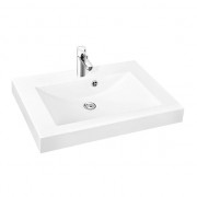 Раковина для ванной Marmorin Moira Bis 600 накладная без крыла литой камень белый 280 060 020 xx x