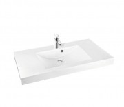 Раковина для ванної Marmorin Moira Bis 1000 накладна з крилом литий камінь білий P_U_059_07_1000