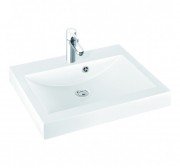 Раковина для ванної Marmorin Moira Bis 700 накладна без крила литий камінь білий 280 070 020 xx x