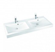 Раковина для ванної Marmorin Moira Bis 120 Duet накладна без крила литий камінь білий 280 120 220 xx x