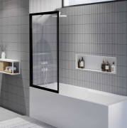 Шторка для ванної Riho Lucid GD501 80х150 чорний/прозоре скло GDB508B000