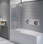 Шторка для ванної Riho Lucid GD501 80х150 білий/прозоре скло GDB508W000