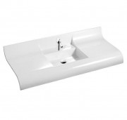 Раковина для ванної Marmorin Onda накладна з крилом литий камінь білий 330 120 020 xx x