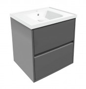 Шафка для ванної Volle Teo 65 см підвісний з раковиною сірий 15-88-61G