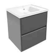 Шкафчик для ванной Volle Teo 65 см подвесной с раковиной серый 15-88-61G