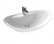 Раковина для ванной Marmorin Lazur накладная без крыла литой камень белый P_U_548_01_0640